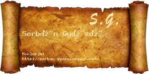 Serbán Győző névjegykártya